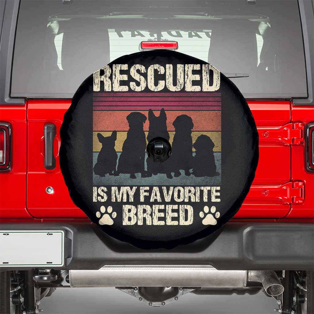 Rescued Is My Favorite Breed Spare Tire Cover Adopt A Shelter Pet Cat Dog Adoption Animal Rescue - Wonder Print Shop