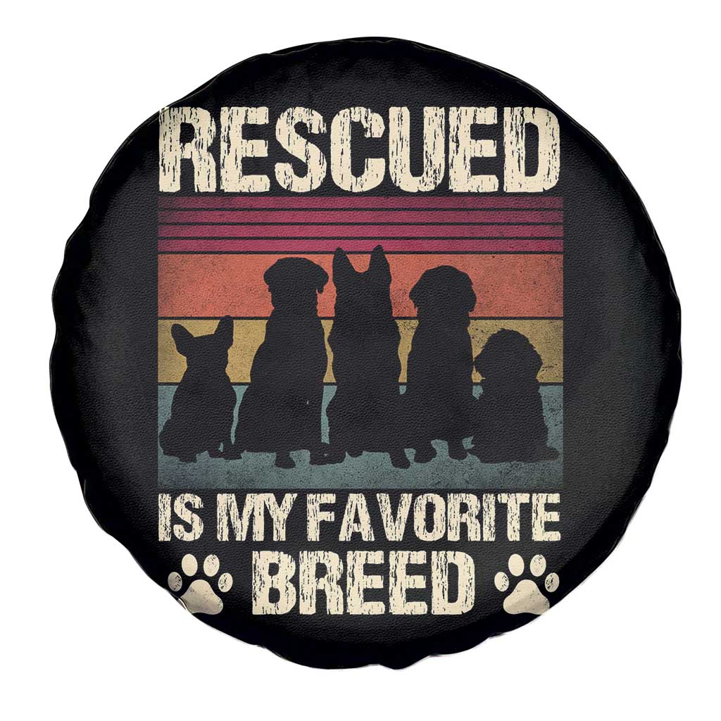 Rescued Is My Favorite Breed Spare Tire Cover Adopt A Shelter Pet Cat Dog Adoption Animal Rescue - Wonder Print Shop