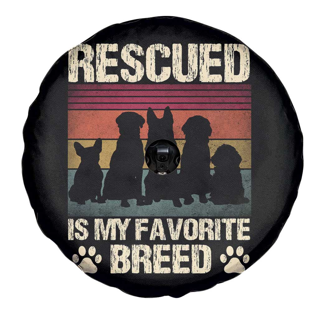 Rescued Is My Favorite Breed Spare Tire Cover Adopt A Shelter Pet Cat Dog Adoption Animal Rescue - Wonder Print Shop