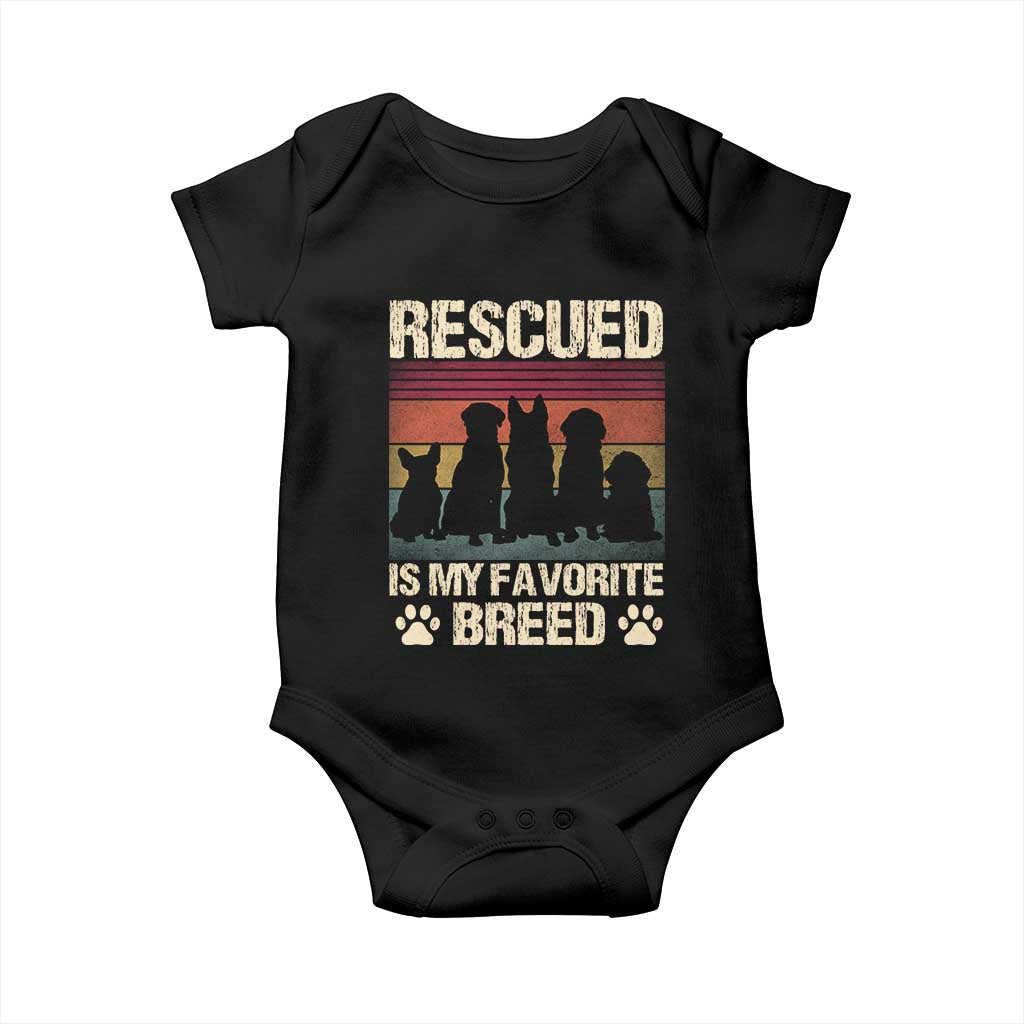 Rescued Is My Favorite Breed Baby Onesie Adopt A Shelter Pet Cat Dog Adoption Animal Rescue - Wonder Print Shop