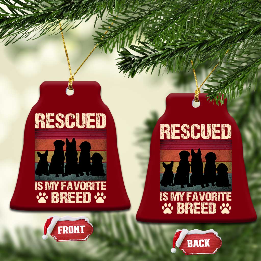 Rescued Is My Favorite Breed Ceramic Ornament Adopt A Shelter Pet Cat Dog Adoption Animal Rescue - Wonder Print Shop