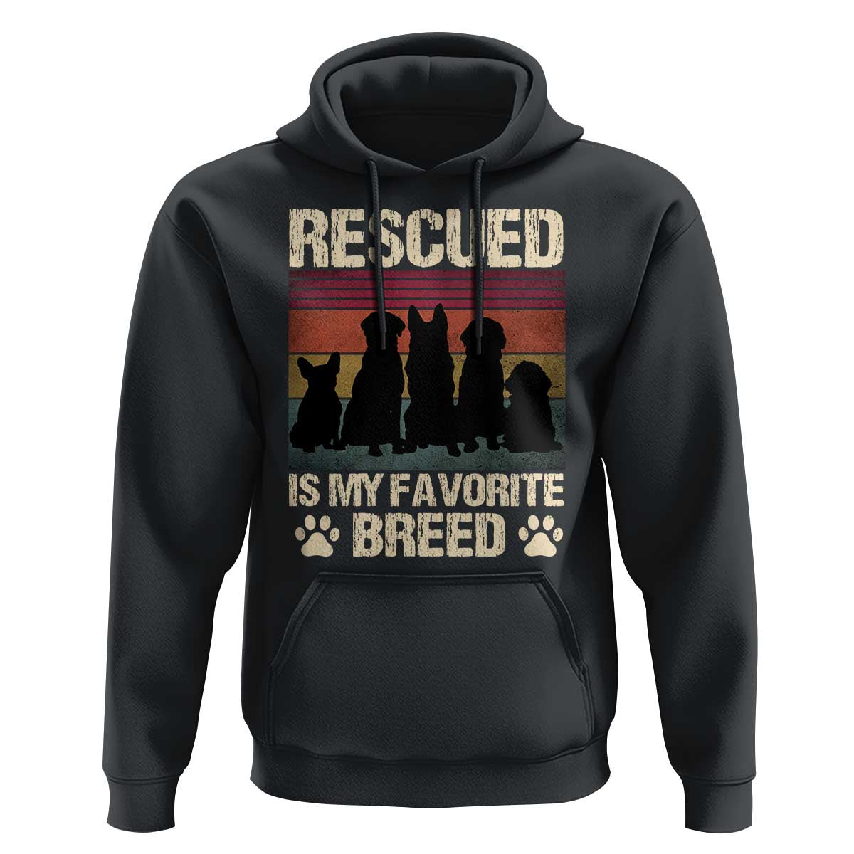 Rescued Is My Favorite Breed Hoodie Adopt A Shelter Pet Cat Dog Adoption Animal Rescue - Wonder Print Shop