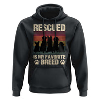 Rescued Is My Favorite Breed Hoodie Adopt A Shelter Pet Cat Dog Adoption Animal Rescue - Wonder Print Shop