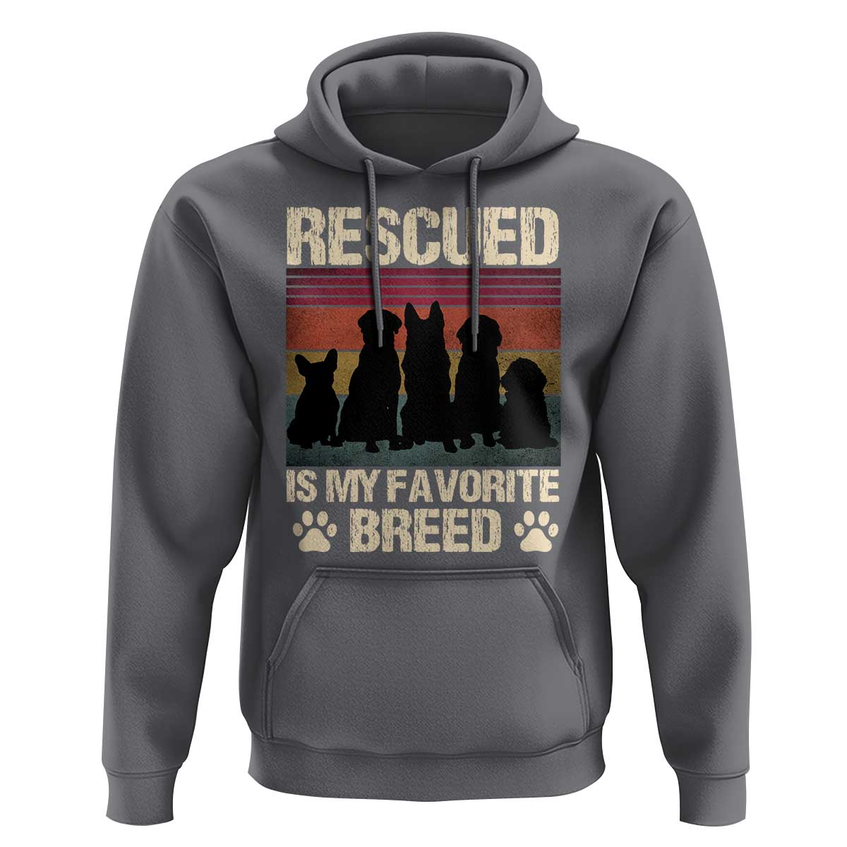 Rescued Is My Favorite Breed Hoodie Adopt A Shelter Pet Cat Dog Adoption Animal Rescue - Wonder Print Shop