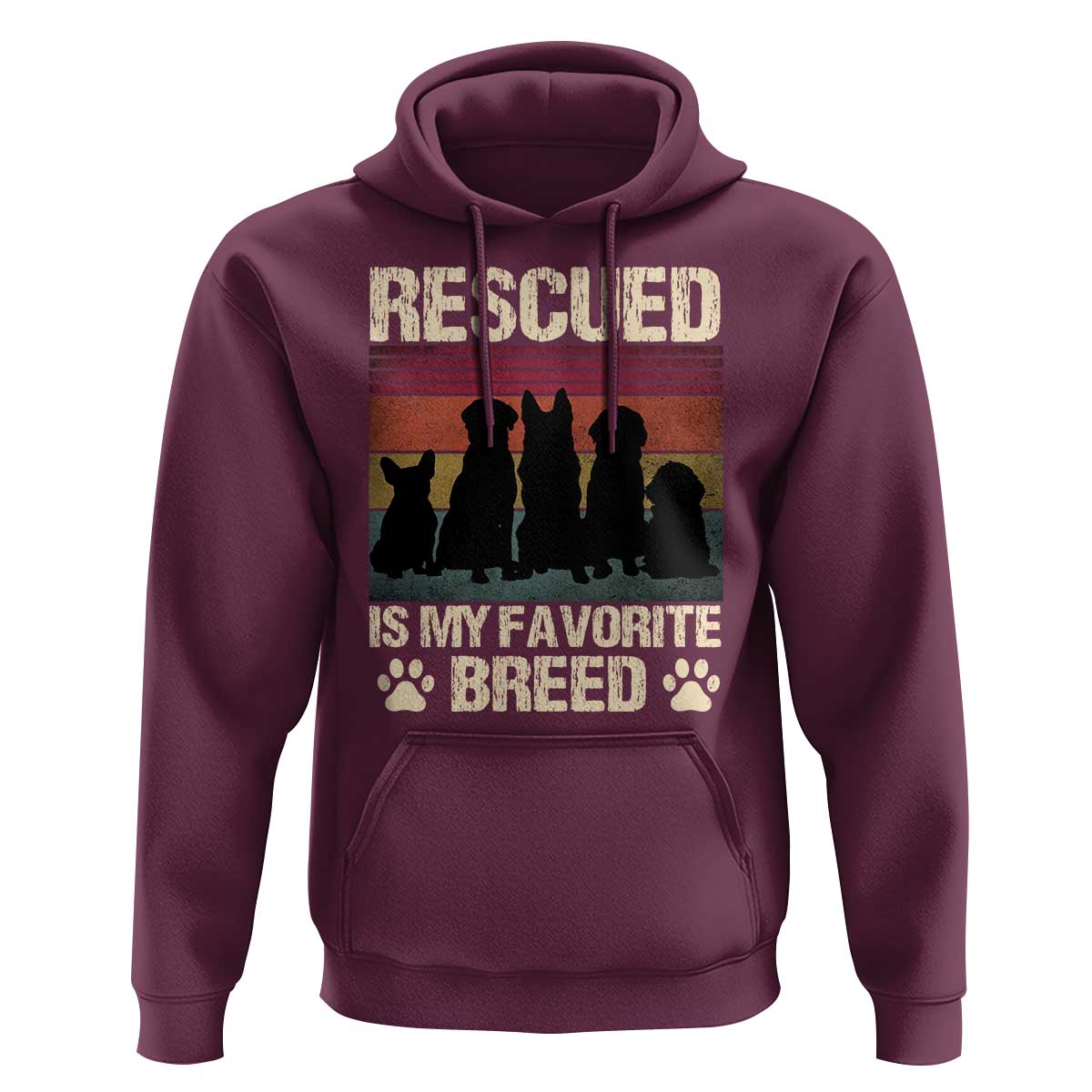 Rescued Is My Favorite Breed Hoodie Adopt A Shelter Pet Cat Dog Adoption Animal Rescue - Wonder Print Shop