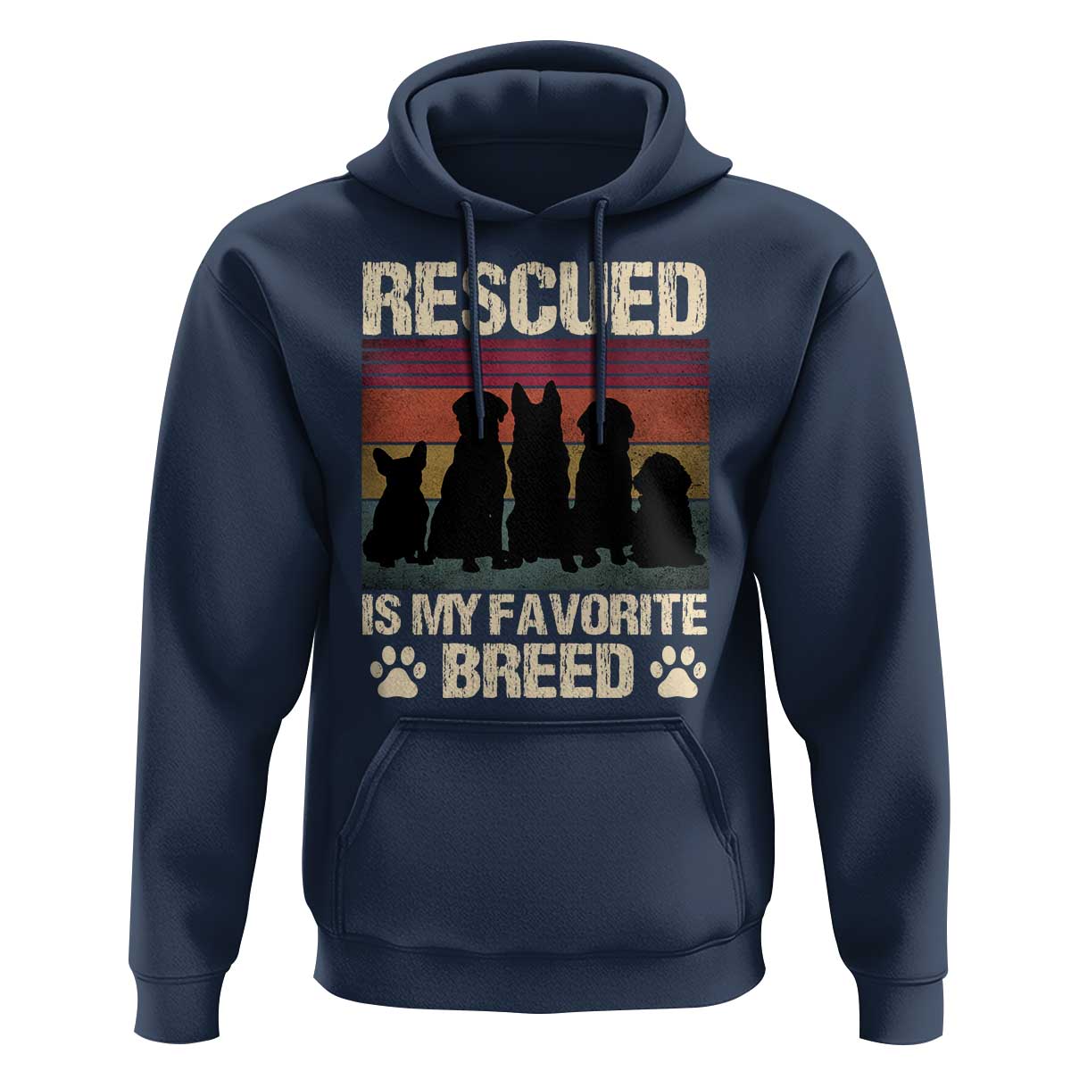 Rescued Is My Favorite Breed Hoodie Adopt A Shelter Pet Cat Dog Adoption Animal Rescue - Wonder Print Shop