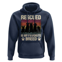 Rescued Is My Favorite Breed Hoodie Adopt A Shelter Pet Cat Dog Adoption Animal Rescue - Wonder Print Shop