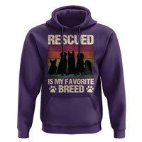 Rescued Is My Favorite Breed Hoodie Adopt A Shelter Pet Cat Dog Adoption Animal Rescue - Wonder Print Shop