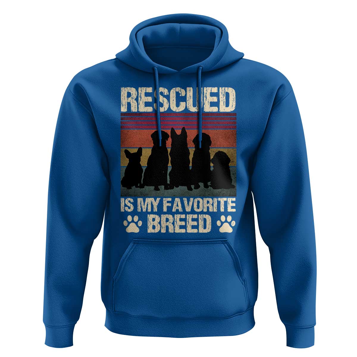 Rescued Is My Favorite Breed Hoodie Adopt A Shelter Pet Cat Dog Adoption Animal Rescue - Wonder Print Shop