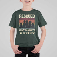 Rescued Is My Favorite Breed T Shirt For Kid Adopt A Shelter Pet Cat Dog Adoption Animal Rescue - Wonder Print Shop