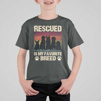 Rescued Is My Favorite Breed T Shirt For Kid Adopt A Shelter Pet Cat Dog Adoption Animal Rescue - Wonder Print Shop