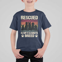 Rescued Is My Favorite Breed T Shirt For Kid Adopt A Shelter Pet Cat Dog Adoption Animal Rescue - Wonder Print Shop