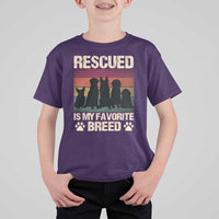 Rescued Is My Favorite Breed T Shirt For Kid Adopt A Shelter Pet Cat Dog Adoption Animal Rescue - Wonder Print Shop