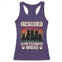 Rescued Is My Favorite Breed Racerback Tank Top Adopt A Shelter Pet Cat Dog Adoption Animal Rescue - Wonder Print Shop