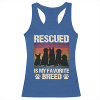 Rescued Is My Favorite Breed Racerback Tank Top Adopt A Shelter Pet Cat Dog Adoption Animal Rescue - Wonder Print Shop