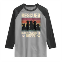 Rescued Is My Favorite Breed Raglan Shirt Adopt A Shelter Pet Cat Dog Adoption Animal Rescue - Wonder Print Shop