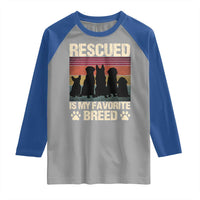 Rescued Is My Favorite Breed Raglan Shirt Adopt A Shelter Pet Cat Dog Adoption Animal Rescue - Wonder Print Shop