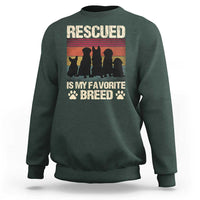 Rescued Is My Favorite Breed Sweatshirt Adopt A Shelter Pet Cat Dog Adoption Animal Rescue - Wonder Print Shop