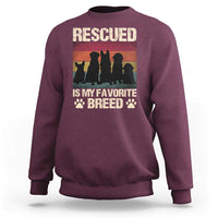 Rescued Is My Favorite Breed Sweatshirt Adopt A Shelter Pet Cat Dog Adoption Animal Rescue - Wonder Print Shop