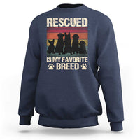 Rescued Is My Favorite Breed Sweatshirt Adopt A Shelter Pet Cat Dog Adoption Animal Rescue - Wonder Print Shop