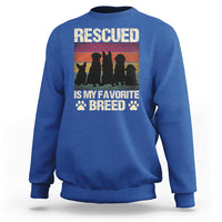 Rescued Is My Favorite Breed Sweatshirt Adopt A Shelter Pet Cat Dog Adoption Animal Rescue - Wonder Print Shop