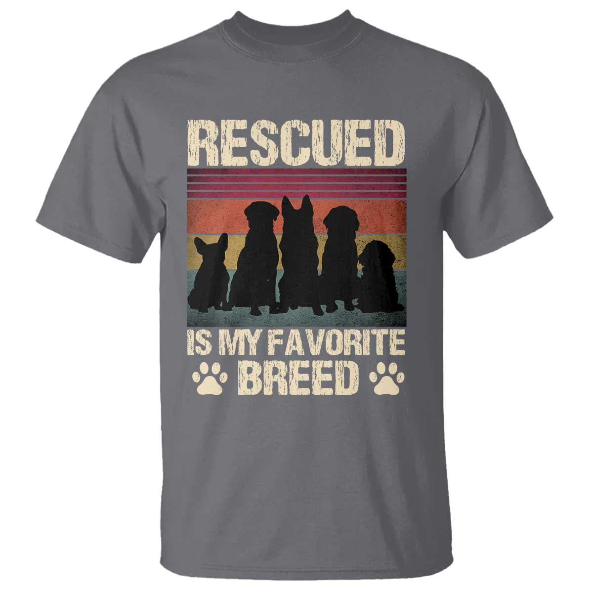 Rescued Is My Favorite Breed T Shirt Adopt A Shelter Pet Cat Dog Adoption Animal Rescue - Wonder Print Shop