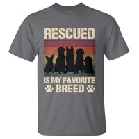 Rescued Is My Favorite Breed T Shirt Adopt A Shelter Pet Cat Dog Adoption Animal Rescue - Wonder Print Shop
