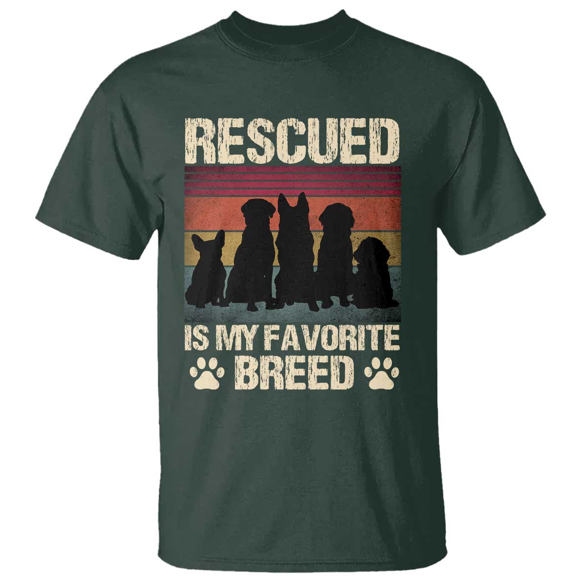 Rescued Is My Favorite Breed T Shirt Adopt A Shelter Pet Cat Dog Adoption Animal Rescue - Wonder Print Shop