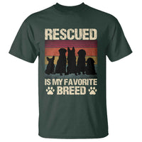 Rescued Is My Favorite Breed T Shirt Adopt A Shelter Pet Cat Dog Adoption Animal Rescue - Wonder Print Shop