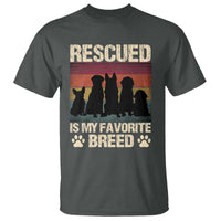 Rescued Is My Favorite Breed T Shirt Adopt A Shelter Pet Cat Dog Adoption Animal Rescue - Wonder Print Shop