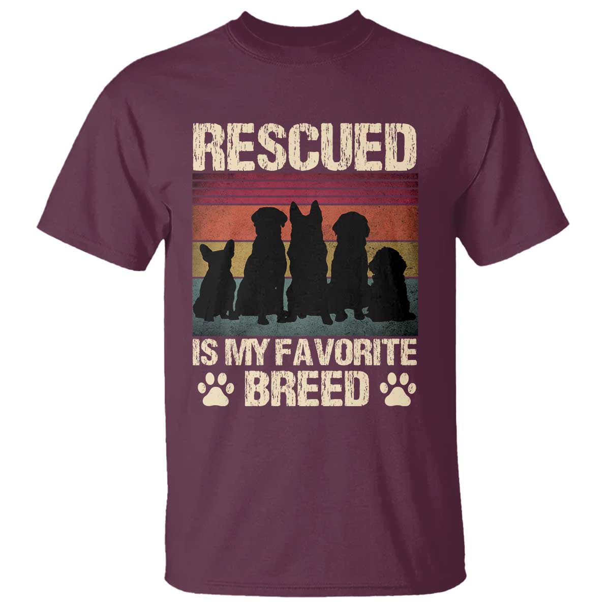 Rescued Is My Favorite Breed T Shirt Adopt A Shelter Pet Cat Dog Adoption Animal Rescue - Wonder Print Shop