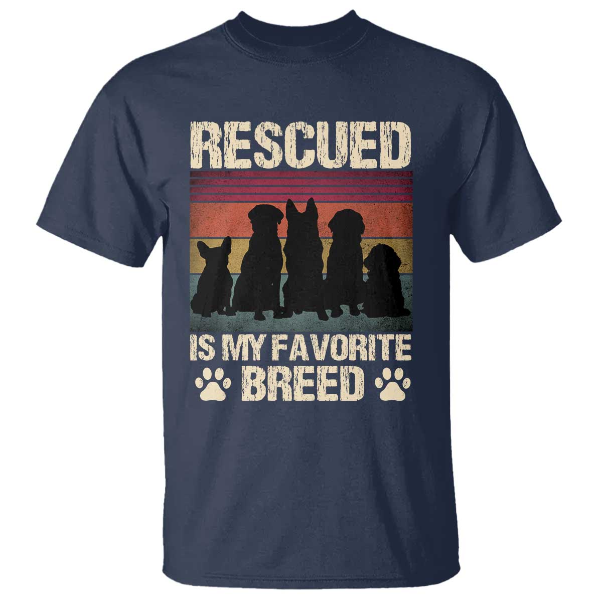 Rescued Is My Favorite Breed T Shirt Adopt A Shelter Pet Cat Dog Adoption Animal Rescue - Wonder Print Shop