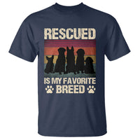 Rescued Is My Favorite Breed T Shirt Adopt A Shelter Pet Cat Dog Adoption Animal Rescue - Wonder Print Shop