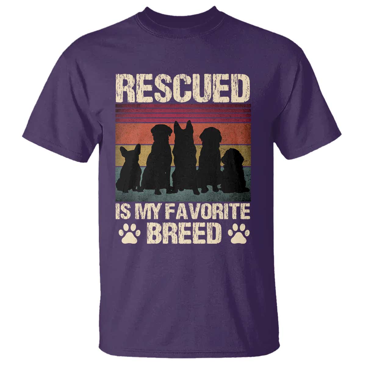 Rescued Is My Favorite Breed T Shirt Adopt A Shelter Pet Cat Dog Adoption Animal Rescue - Wonder Print Shop