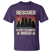 Rescued Is My Favorite Breed T Shirt Adopt A Shelter Pet Cat Dog Adoption Animal Rescue - Wonder Print Shop