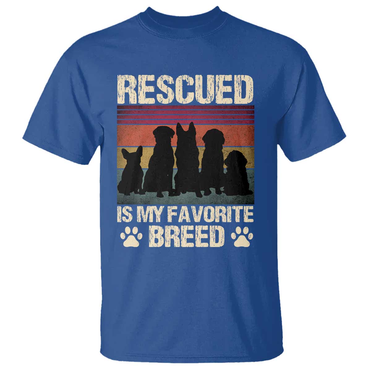 Rescued Is My Favorite Breed T Shirt Adopt A Shelter Pet Cat Dog Adoption Animal Rescue - Wonder Print Shop