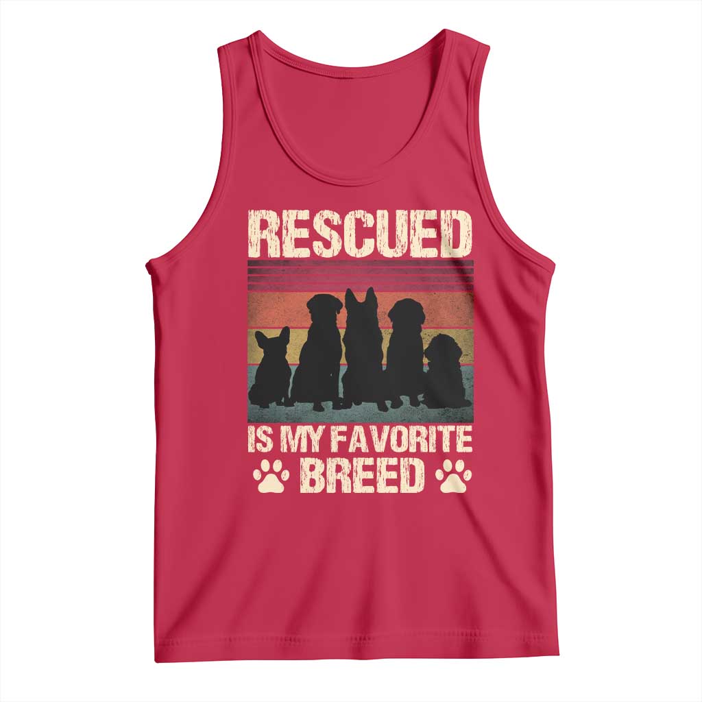Rescued Is My Favorite Breed Tank Top Adopt A Shelter Pet Cat Dog Adoption Animal Rescue - Wonder Print Shop