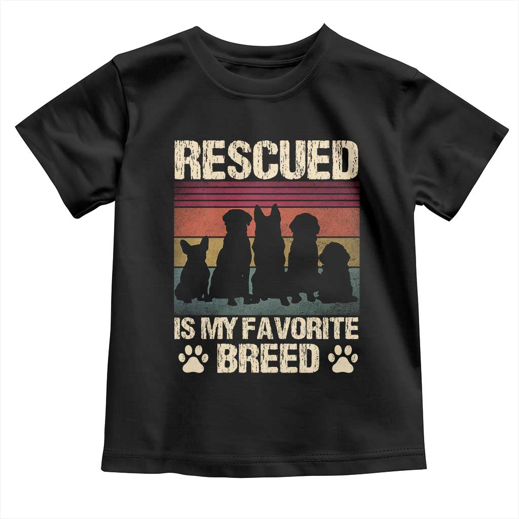 Rescued Is My Favorite Breed Toddler T Shirt Adopt A Shelter Pet Cat Dog Adoption Animal Rescue - Wonder Print Shop