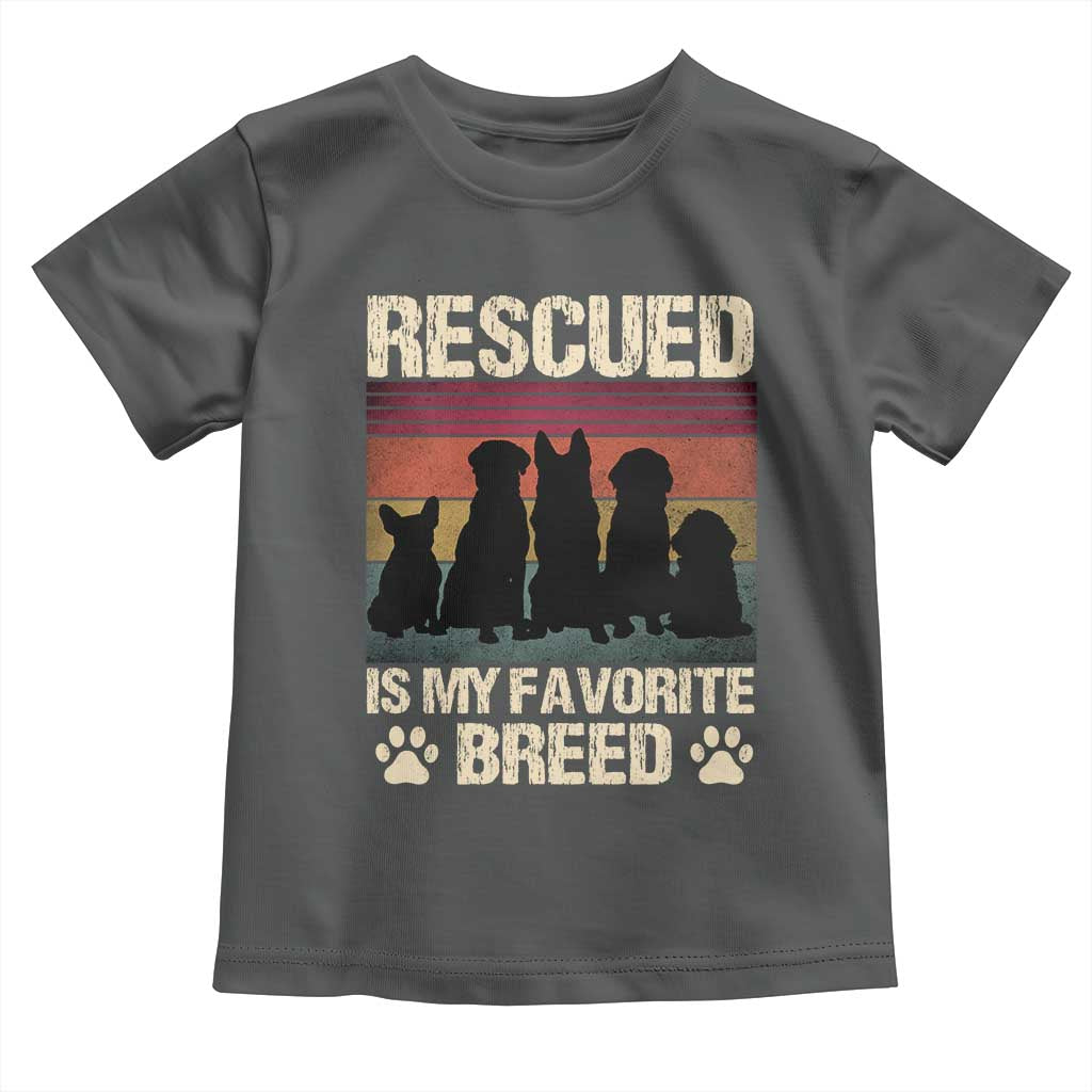 Rescued Is My Favorite Breed Toddler T Shirt Adopt A Shelter Pet Cat Dog Adoption Animal Rescue - Wonder Print Shop