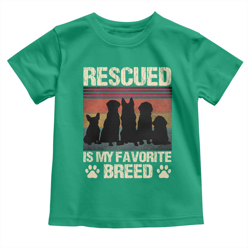 Rescued Is My Favorite Breed Toddler T Shirt Adopt A Shelter Pet Cat Dog Adoption Animal Rescue - Wonder Print Shop