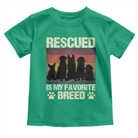 Rescued Is My Favorite Breed Toddler T Shirt Adopt A Shelter Pet Cat Dog Adoption Animal Rescue - Wonder Print Shop