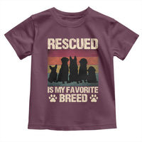 Rescued Is My Favorite Breed Toddler T Shirt Adopt A Shelter Pet Cat Dog Adoption Animal Rescue - Wonder Print Shop