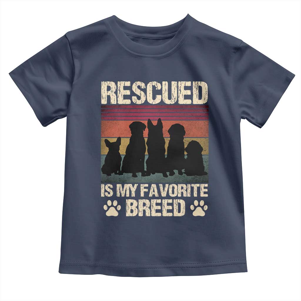 Rescued Is My Favorite Breed Toddler T Shirt Adopt A Shelter Pet Cat Dog Adoption Animal Rescue - Wonder Print Shop