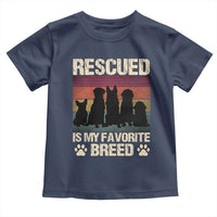 Rescued Is My Favorite Breed Toddler T Shirt Adopt A Shelter Pet Cat Dog Adoption Animal Rescue - Wonder Print Shop