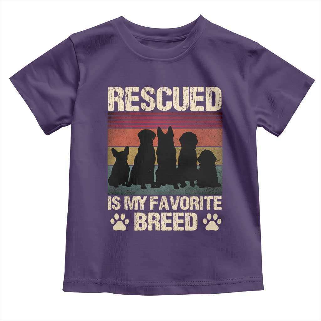 Rescued Is My Favorite Breed Toddler T Shirt Adopt A Shelter Pet Cat Dog Adoption Animal Rescue - Wonder Print Shop