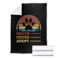 Rescue Dog Throw Blanket Retro Adopt Rescue Foster Animal Shelter Volunteer - Wonder Print Shop