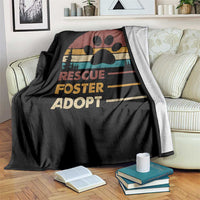 Rescue Dog Throw Blanket Retro Adopt Rescue Foster Animal Shelter Volunteer - Wonder Print Shop