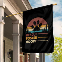 Rescue Dog Garden Flag Retro Adopt Rescue Foster Animal Shelter Volunteer - Wonder Print Shop