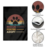 Rescue Dog Garden Flag Retro Adopt Rescue Foster Animal Shelter Volunteer - Wonder Print Shop