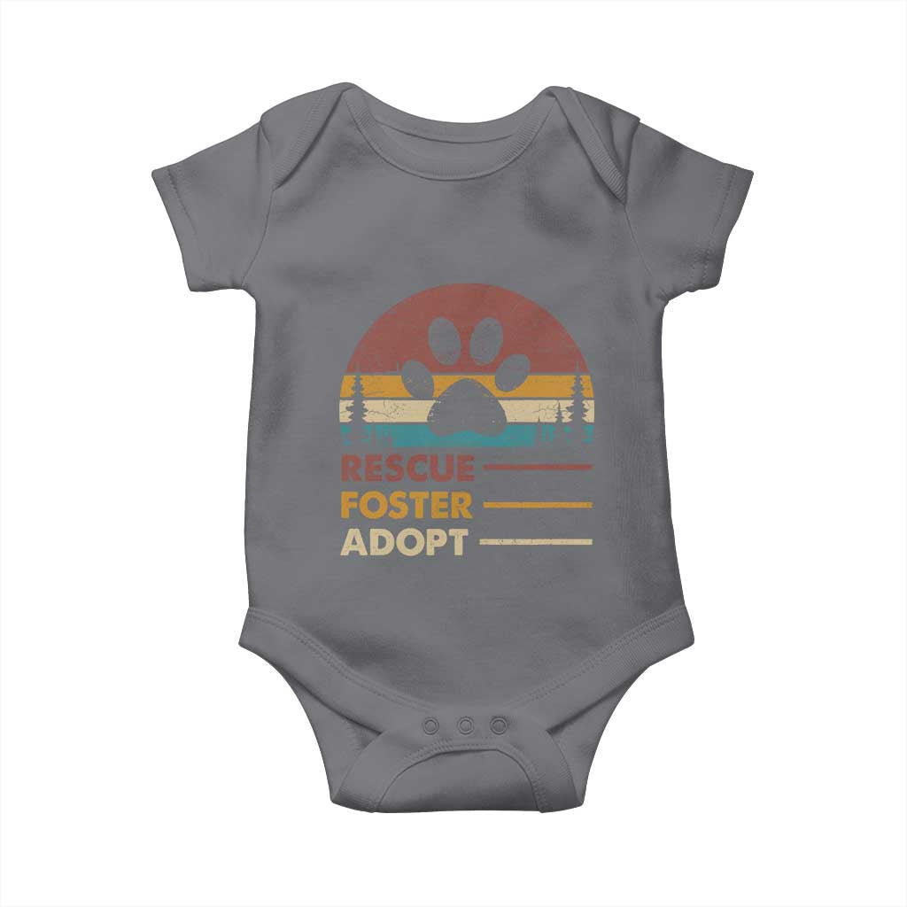 Rescue Dog Baby Onesie Retro Adopt Rescue Foster Animal Shelter Volunteer - Wonder Print Shop
